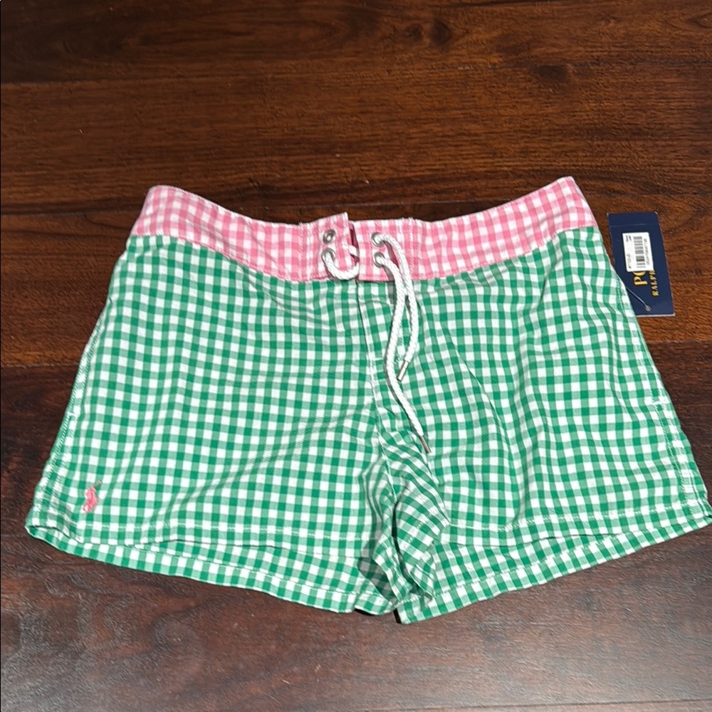 Ralph Lauren Pink and Green Gingham Shorts
